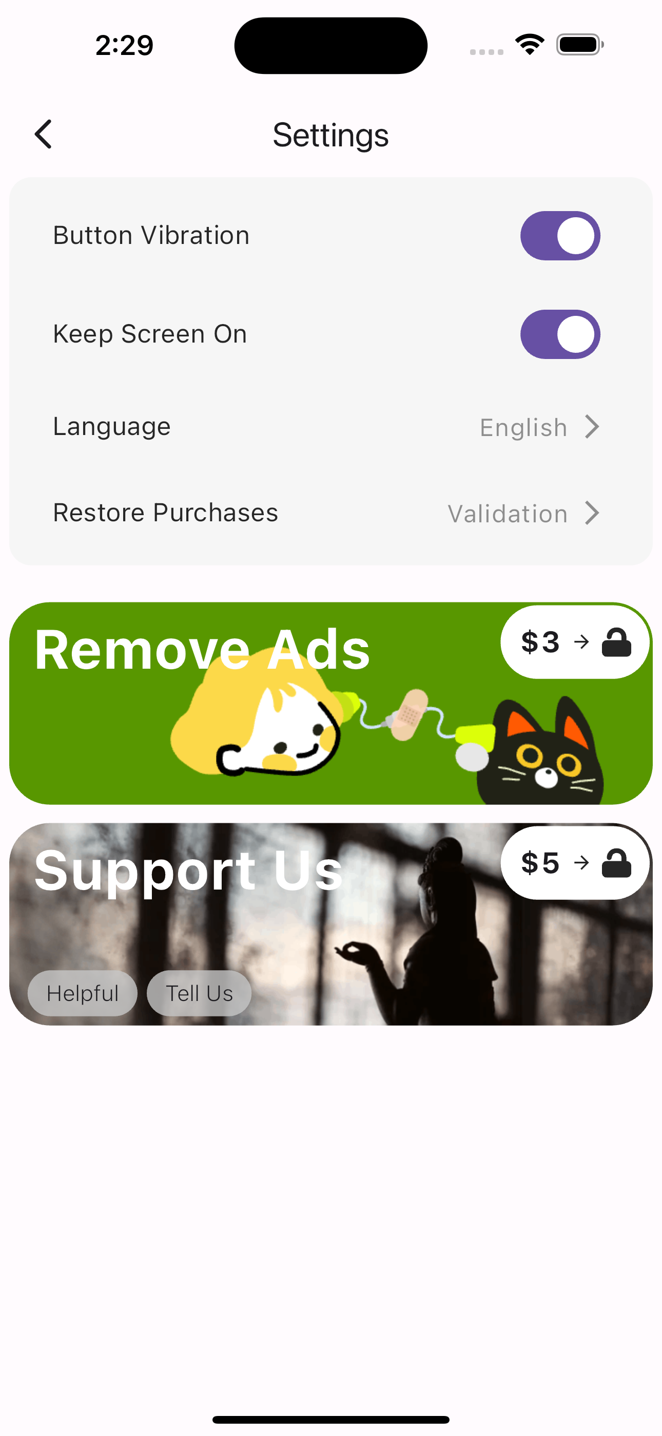 MeowTalkie app interface showing cat sounds and meows